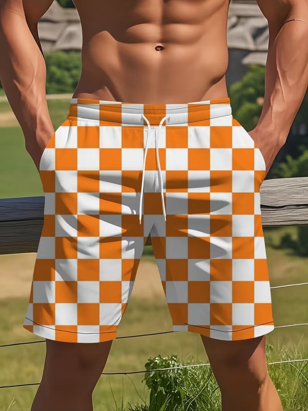 Tennessee Men's T Swim Trunks XL Checkered Xlarge Big Shorts New Volunteers